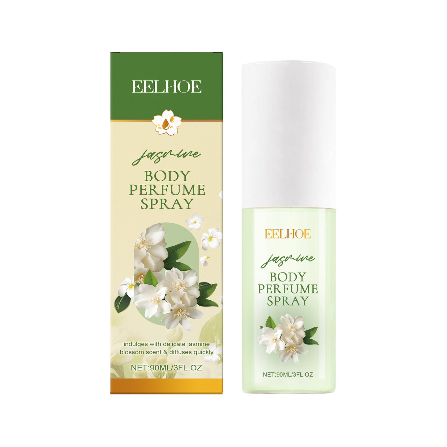 EELHOE Jasmine Body Fragrance Spray - Fresh, Elegant, Moisturizing Lightweight Scent for On-the-Go